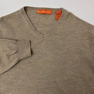 Sette Ponti Mens Large‎ Merino Wool Beige Sweater Shirt Long Sleeve Italy Made